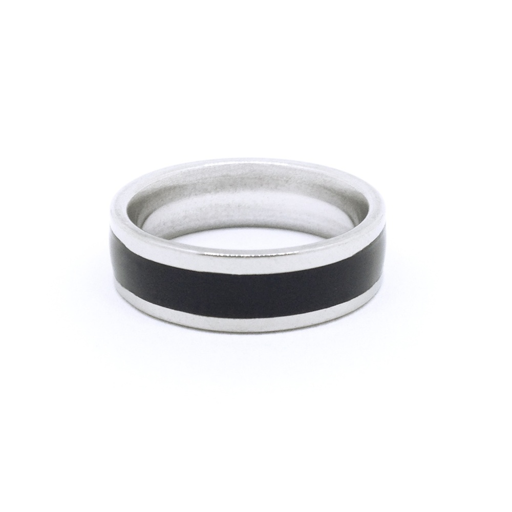 Ring Band Stainless Steel Medium Black